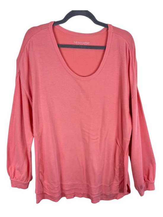 Soft Surroundings Tops - Soft Surroundings Pink Soft Long Sleeve Scoop Neck Pullover Stretchy Top Size XL
